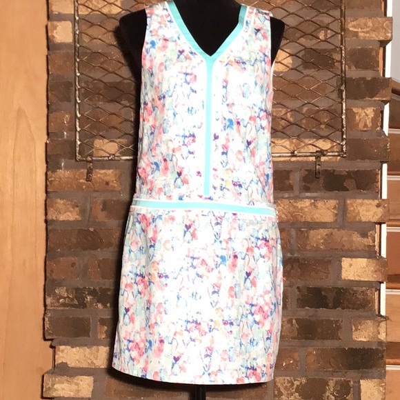 Color Block sleeveless dress - pastel florals - Picture 1 of 8